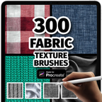Fabric Texture Brushes for Procreate, 300+ Brushes, Denim, Leather, Textile, Silk, Fabric Brush Bundle