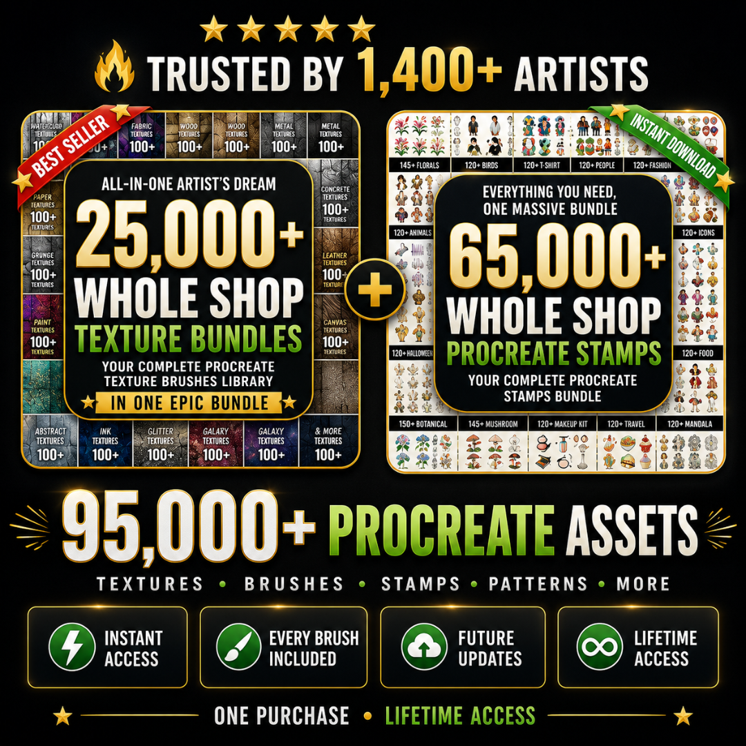 Whole Shop Bundle, All Access Pass, Every Procreate Brush & All Future Brushes Included, Instant Access