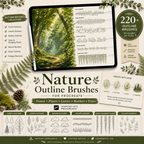 Nature Brushes for Procreate, Forest, Plants, Trees, Leaves, Stamps, Brush Bundle