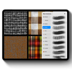 Fabric Texture Brushes for Procreate, 300+ Brushes, Denim, Leather, Textile, Silk, Fabric Brush Bundle