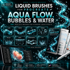Liquid Brushes for Procreate, Aqua Flow, Bubbles & Water