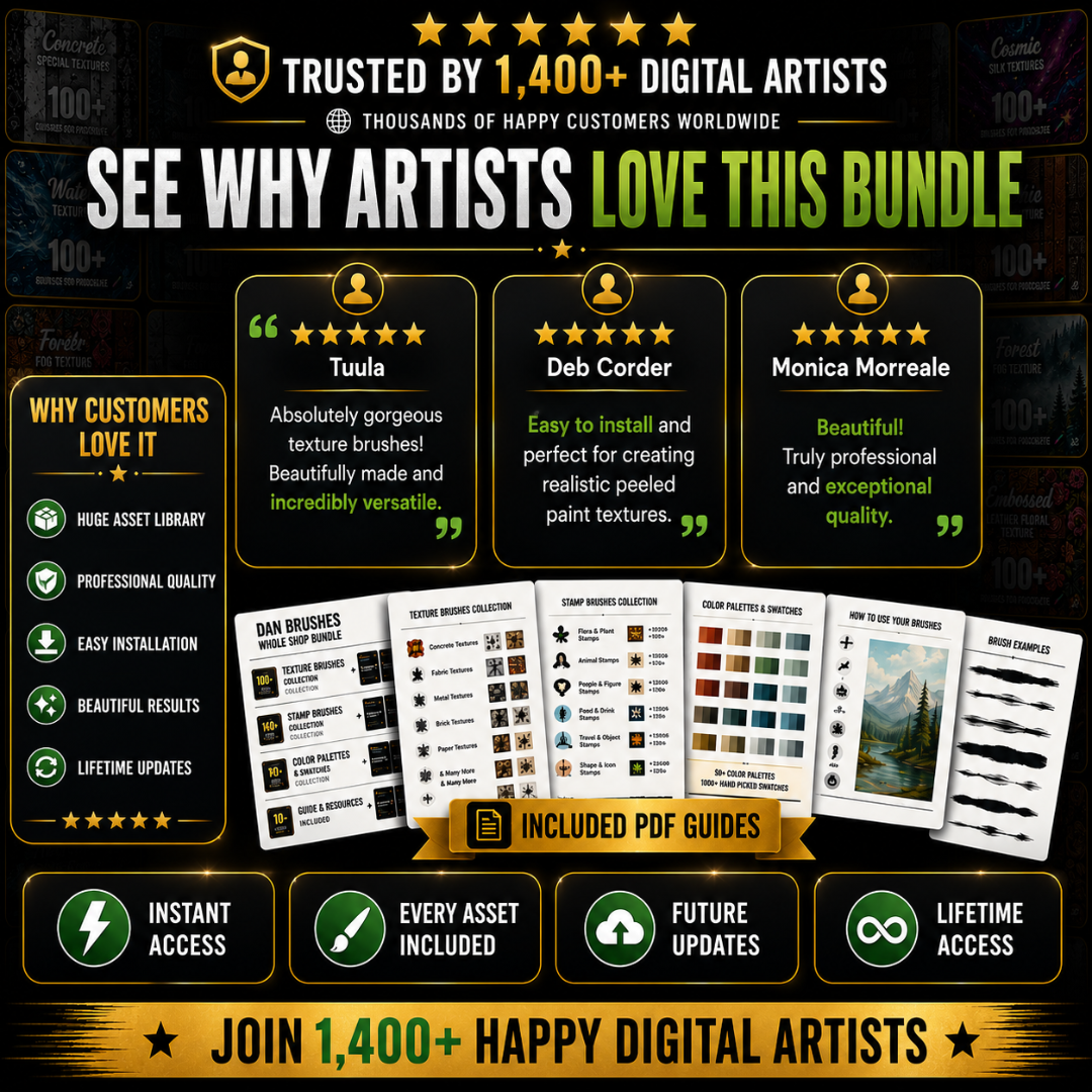 Whole Shop Bundle, All Access Pass, Every Procreate Brush & All Future Brushes Included, Instant Access