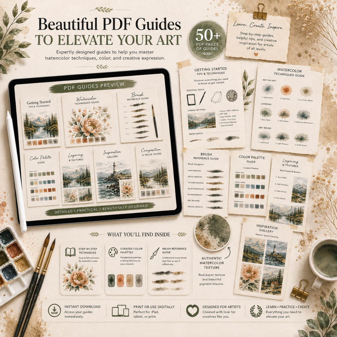 Watercolor Brushes for Procreate, 3000+ Brush Mega Bundle