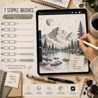 Fine Liner Brush Set for Procreate, 60+ Brushes