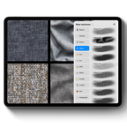 Fabric Texture Brushes for Procreate, 300+ Brushes, Denim, Leather, Textile, Silk, Fabric Brush Bundle