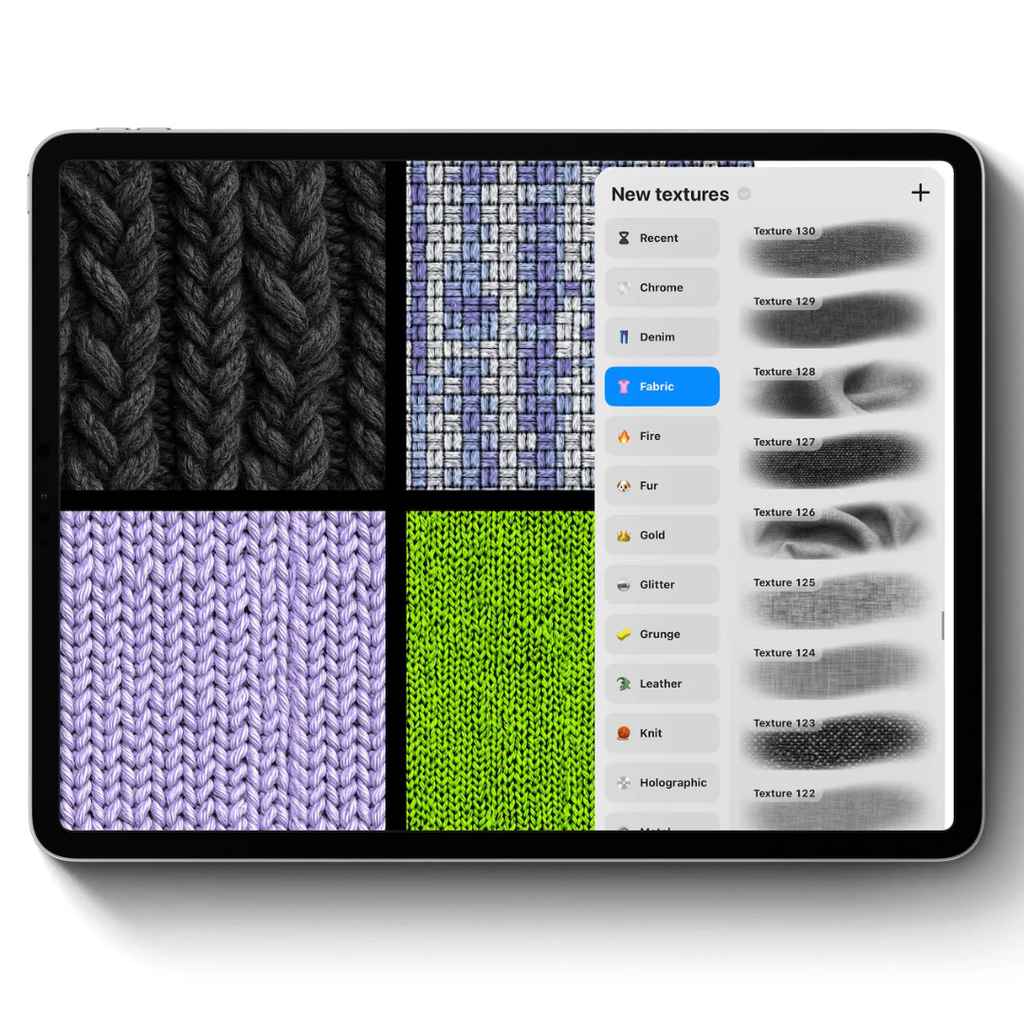 Fabric Texture Brushes for Procreate, 300+ Brushes, Denim, Leather, Textile, Silk, Fabric Brush Bundle