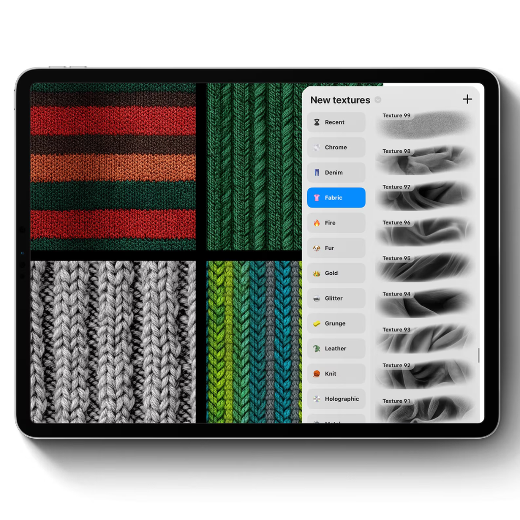 Fabric Texture Brushes for Procreate, 300+ Brushes, Denim, Leather, Textile, Silk, Fabric Brush Bundle